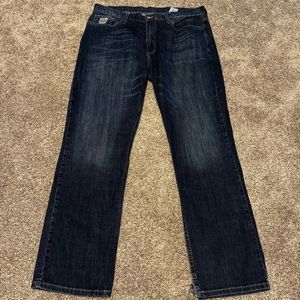Cinch Men Silver Label Jeans Straight Leg Med Stonewash Size 38x32 EUC MB98034